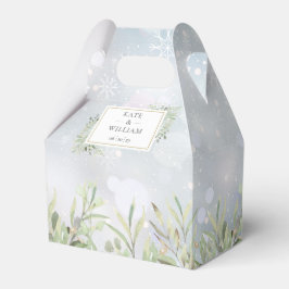 Erste Snowflakes Grüne Winterhochzeit Geschenkschachtel