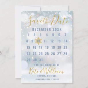 Erste Snowflakes Kalender Hochzeit Speichern Sie d Einladung