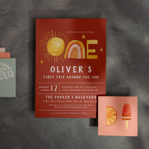 Erste Sonnenreise 1. Geburtstag Party Einladung