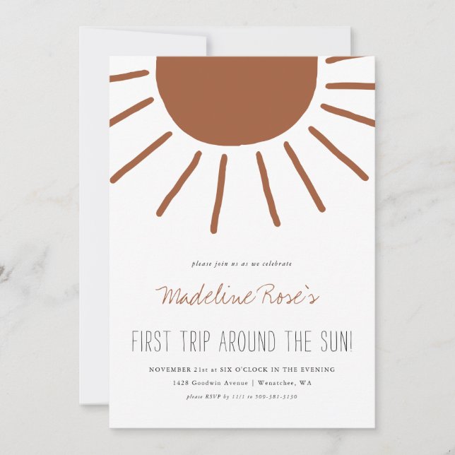 Erste Sonnenreise | Foto Birthday Einladung (Vorderseite)