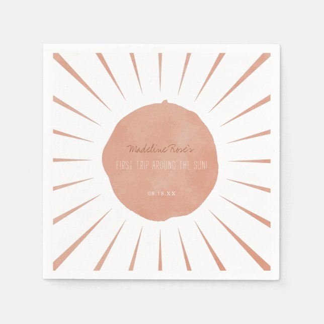 Erste Sonnenreise | Terracotta Sunshine Serviette (Vorderseite)