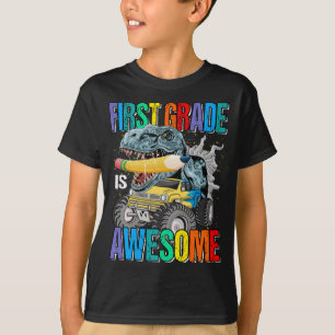 Erste Stufe ist Phantastisch Monster Truck Dinosau T-Shirt