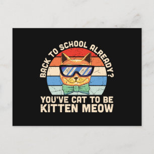 Erste Stufe zurück zum Schullehrer Kid Cat Kitten Postkarte
