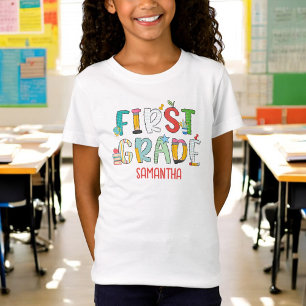 Erste Stufe zurück zur Schule Personalisiert T-Shirt