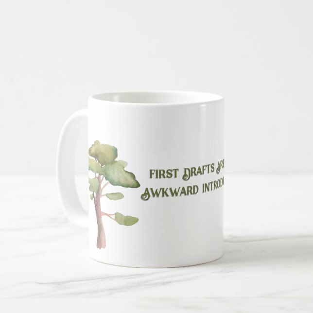 Erste Textentwürfe Tasse für Schriftsteller (Vorderseite Links)