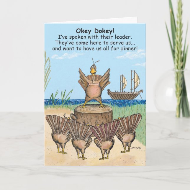 Erste Truthühner-Erntedank Karte (Vorderseite)