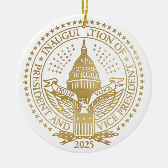 Erste und zweite Amtseinführung Präsident Trump Keramik Ornament (Vorne)