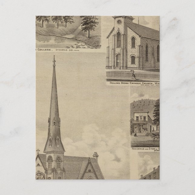 Erste Universalistenkirche, Minneapolis, Minnesota Postkarte (Vorderseite)