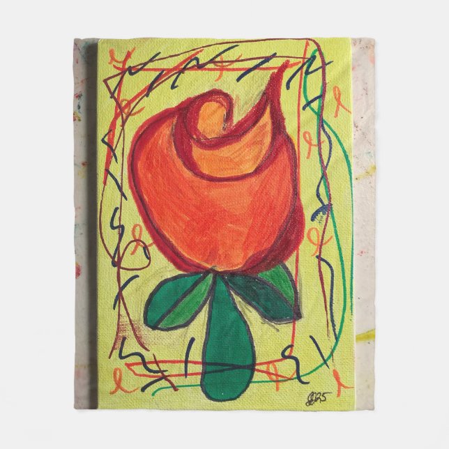 Erste unterzeichnete Rose Fleecedecke (Vorderseite)