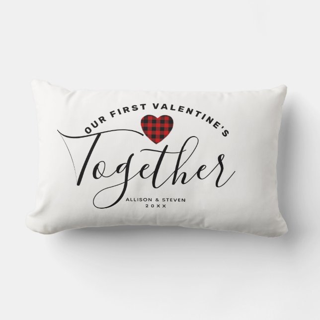 Erste Valentinstag Herzkaffees Personalisiert Lendenkissen (Vorderseite)
