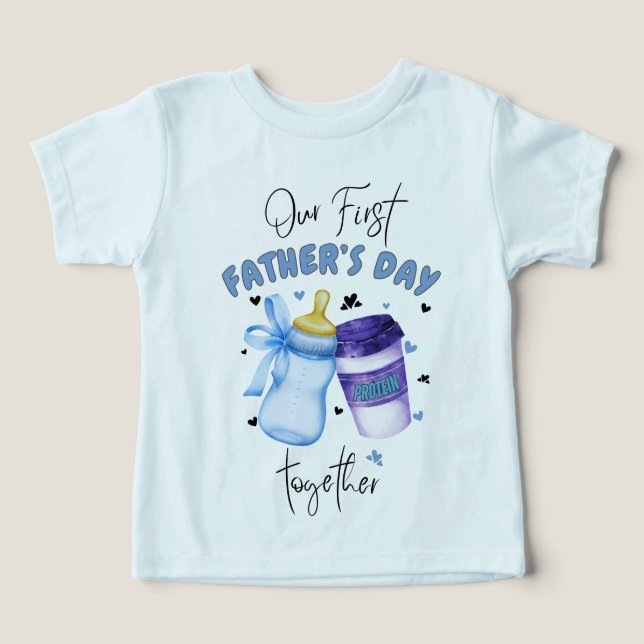 Erste Vatertag - Matching Outfit / Blau (Design Vorderseite)