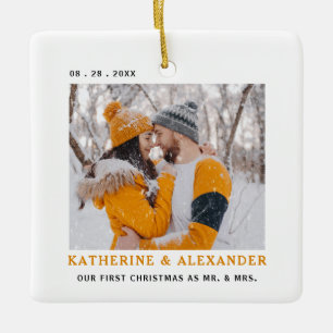 Erste Verheiratete Weihnachten Minimalistisch Mode Keramikornament