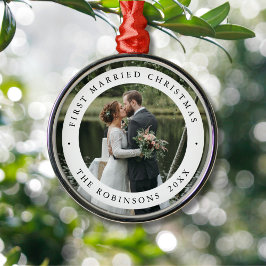 Erste Verheiratete Weihnachten mit maßgeschneidert Ornament Aus Metall