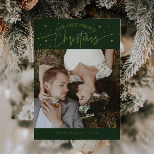 Erste Verheiratete Weihnachten Neuvermähltes Foto