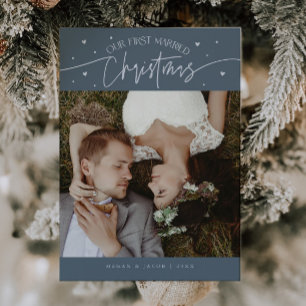 Erste Verheiratete Weihnachten Neuvermähltes Foto