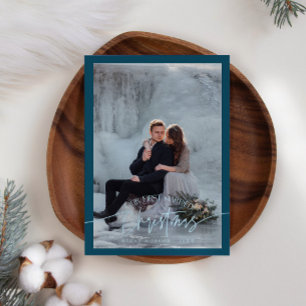 Erste Verheiratete Weihnachten Neuvermähltes Foto
