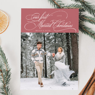 Erste Verheiratete Weihnachten Neuvermähltes Foto
