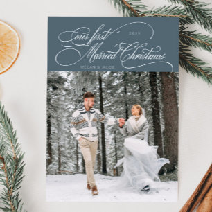 Erste Verheiratete Weihnachten Neuvermähltes Foto