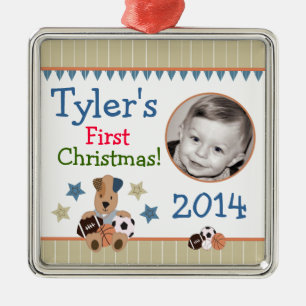 Erste Verzierung des All-Star- Welpen-Babys Silbernes Ornament