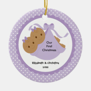 Erste Verzierung des Baby-Zwillings-Babys Keramik Ornament