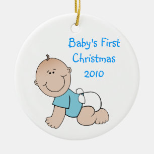 Erste Verzierung des Babys Weihnachts Keramik Ornament