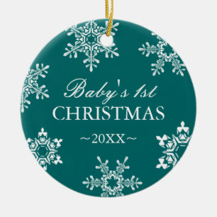 Erste Verzierung des Babys Weihnachts Keramik Ornament