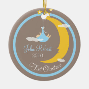 Erste Verzierung des Babys Weihnachts Keramik Ornament