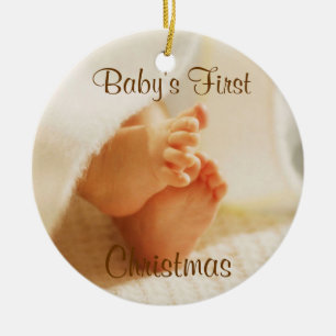 Erste Verzierung des Babys Weihnachts Keramikornament