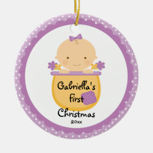Erste Verzierung des Blumen-Baby-Mädchen-Babys Keramik Ornament