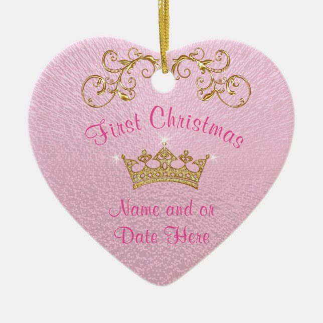 Erste Verzierung des rosa Babys Keramikornament (Vorne)