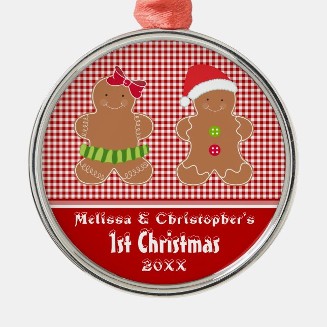Erste Verzierung des Zwillingsbruder-Babys Ornament Aus Metall (Vorne)