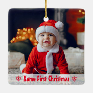 Erste Weihnacht mit Foto für Kinder Keramikornament