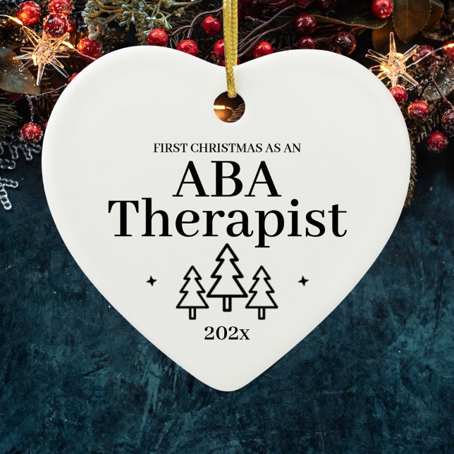 Erste Weihnachten als Aba-Therapeut angewendet Ver Keramik Ornament (First Christmas As Aba Therapist Applied Behavior Ceramic Ornament
)