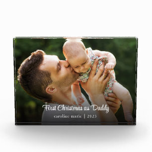 Erste Weihnachten als Daddy New Baby Elegant Scrip Fotoblock