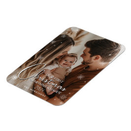 Erste Weihnachten als Eltern Flexible Foto Magnet