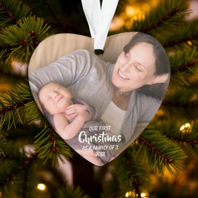 Erste Weihnachten als Familie von 3 Ornament (Von Creator hochgeladen)