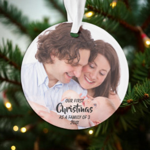 Erste Weihnachten als Familie von 3 Ornament