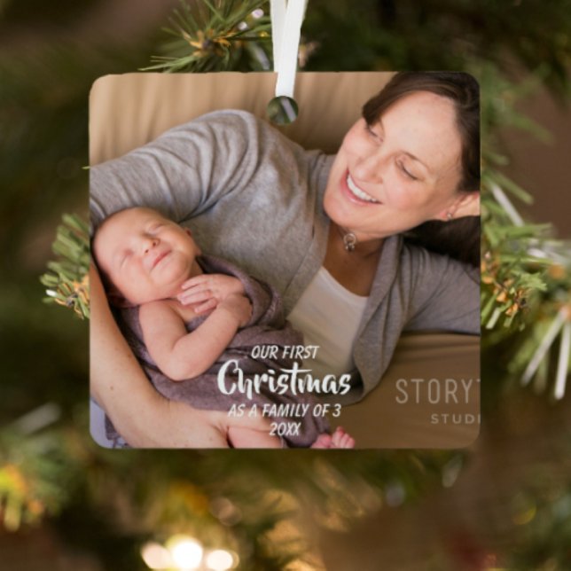 Erste Weihnachten als Familie von 3 Ornament Aus Metall (Von Creator hochgeladen)