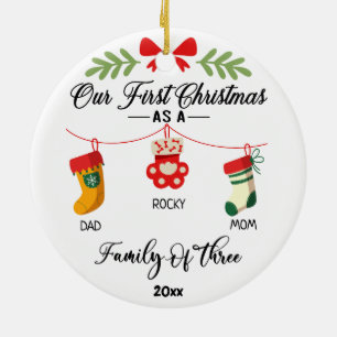 Erste Weihnachten als Familie von Drei & Katzen od Keramik Ornament