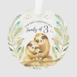 Erste Weihnachten als Familie von drei Ornament