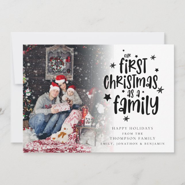 Erste Weihnachten als Familienkarte (Vorderseite)