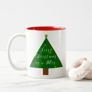 Erste Weihnachten als Frau. Zweifarbige Tasse