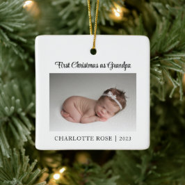 Erste Weihnachten als Grandpa New Baby Foto Keramikornament