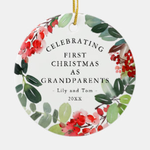 Erste Weihnachten als Großeltern Custom Foto Keramik Ornament
