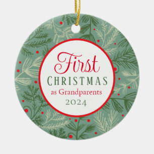 Erste Weihnachten als Großeltern Foto Keramik Ornament