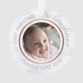 Erste Weihnachten als Großeltern Foto Marmor Ornament