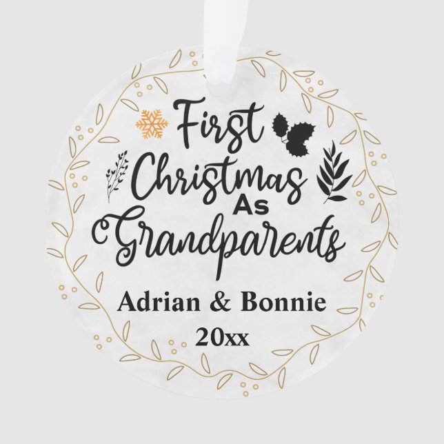 Erste Weihnachten als Großeltern Foto Ornament (Vorderseite)