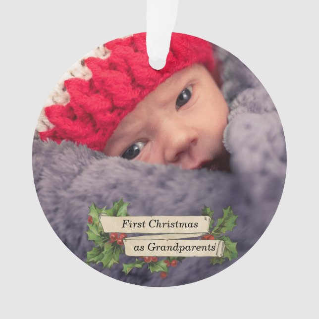 Erste Weihnachten als Großeltern - Foto Ornament (Vorderseite)