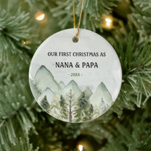 Erste Weihnachten als Großeltern Keramik Ornament