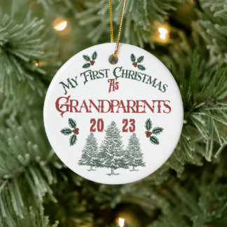 Erste Weihnachten als Großeltern Keramik Ornament